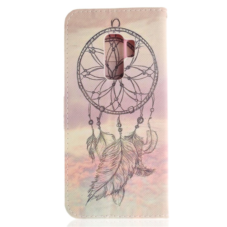 Patterned PU Leather Wallet Stand Protective Mobile Phone Case for Samsung Galaxy S9+ G965 - Dream Catcher in Sky-3