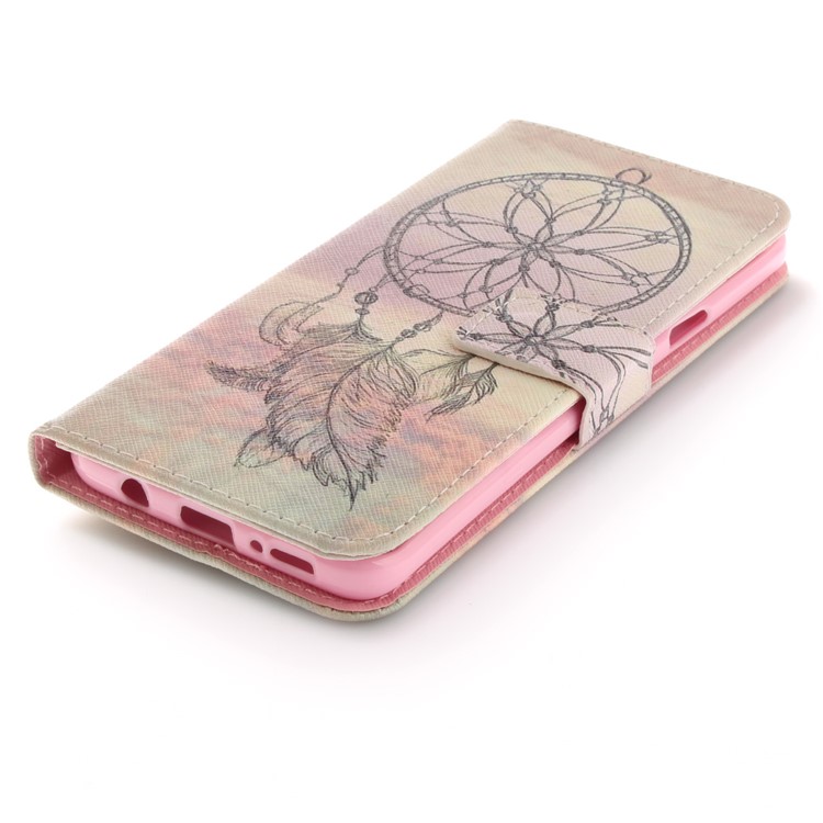 Patterned PU Leather Wallet Stand Protective Mobile Phone Case for Samsung Galaxy S9+ G965 - Dream Catcher in Sky-4