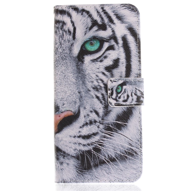 Patterned PU Leather Wallet Stand Protective Mobile Phone Cover for Samsung Galaxy S9+ G965 - Tiger-2