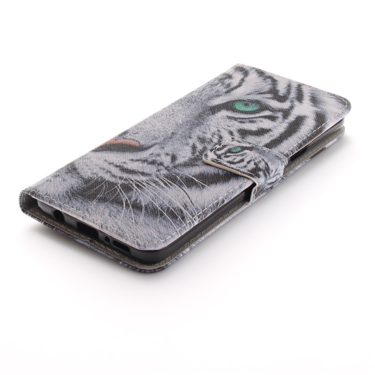 Patterned PU Leather Wallet Stand Protective Mobile Phone Cover for Samsung Galaxy S9+ G965 - Tiger-4