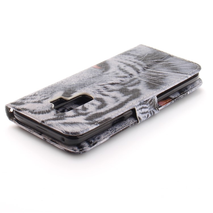 Patterned PU Leather Wallet Stand Protective Mobile Phone Cover for Samsung Galaxy S9+ G965 - Tiger-5