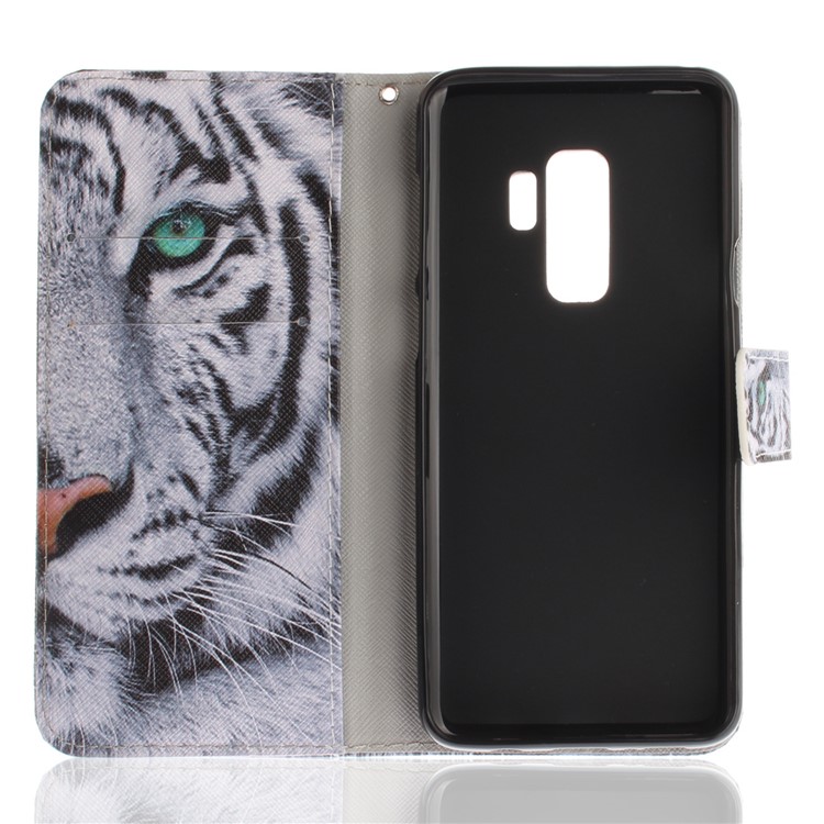 Patterned PU Leather Wallet Stand Protective Mobile Phone Cover for Samsung Galaxy S9+ G965 - Tiger-9