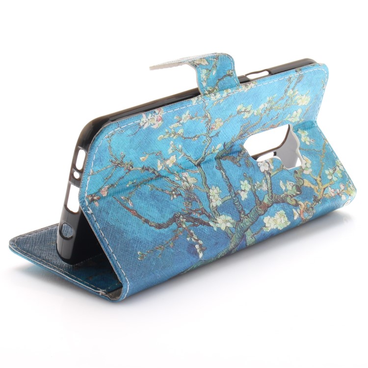 Patterned PU Leather Wallet Stand Protective Mobile Phone Casing for Samsung Galaxy S9+ G965 - Wintersweet-7
