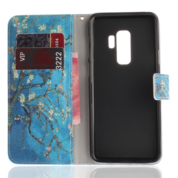 Patterned PU Leather Wallet Stand Protective Mobile Phone Casing for Samsung Galaxy S9+ G965 - Wintersweet-8