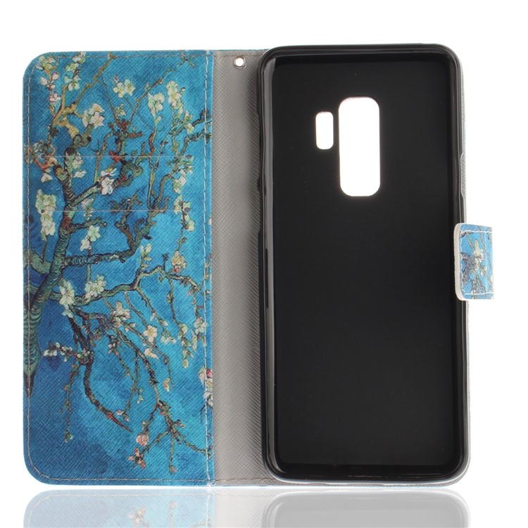 Patterned PU Leather Wallet Stand Protective Mobile Phone Casing for Samsung Galaxy S9+ G965 - Wintersweet-9