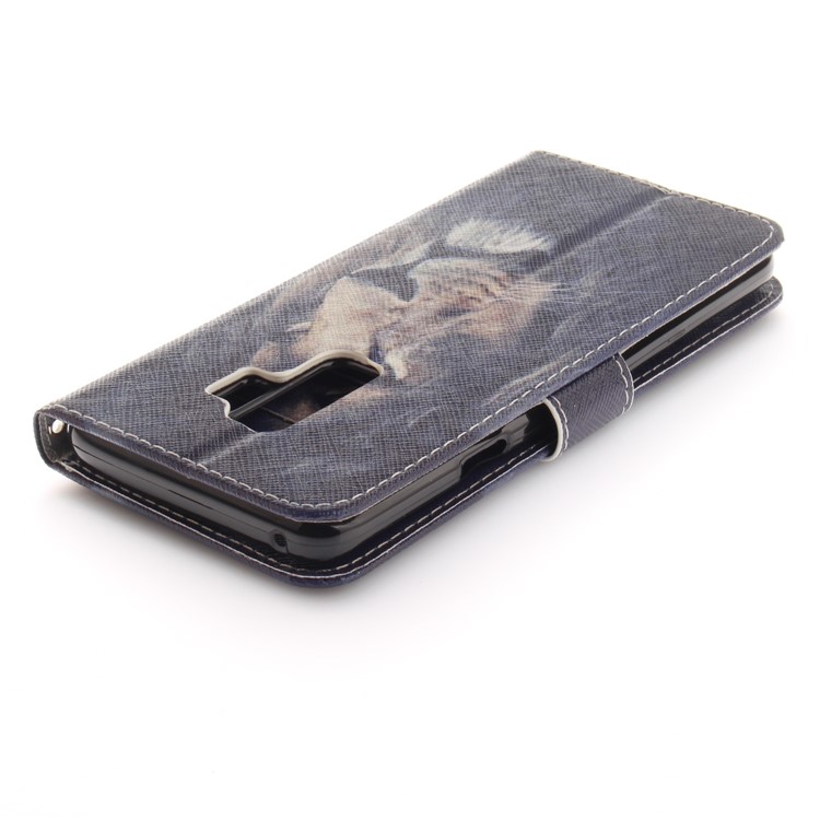 Patterned PU Leather Wallet Stand Protective Cell Phone Shell for Samsung Galaxy S9+ G965 - Desperate Lion-5