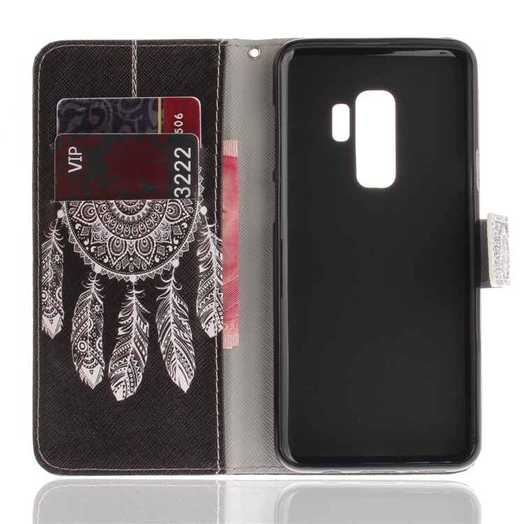 Patterned PU Leather Wallet Stand Protective Cell Phone Cover for Samsung Galaxy S9+ G965 - Dream Catcher-8