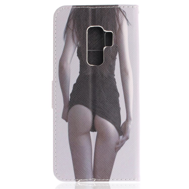 Patterned PU Leather Wallet Stand Protective Cell Phone Case for Samsung Galaxy S9+ G965 - Hot Girl-3