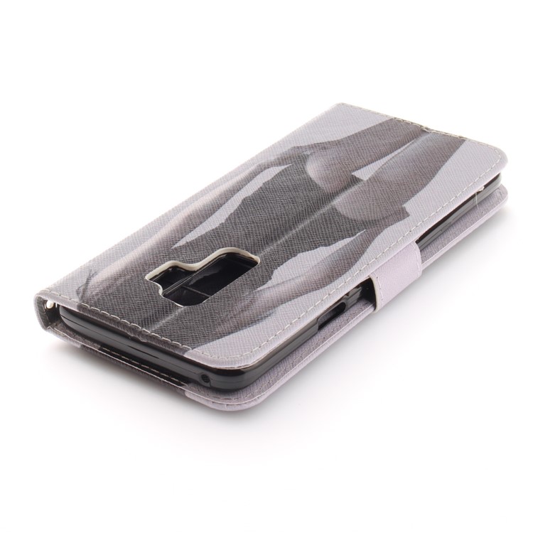 Patterned PU Leather Wallet Stand Protective Cell Phone Case for Samsung Galaxy S9+ G965 - Hot Girl-5