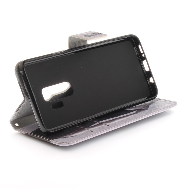 Patterned PU Leather Wallet Stand Protective Cell Phone Case for Samsung Galaxy S9+ G965 - Hot Girl-6