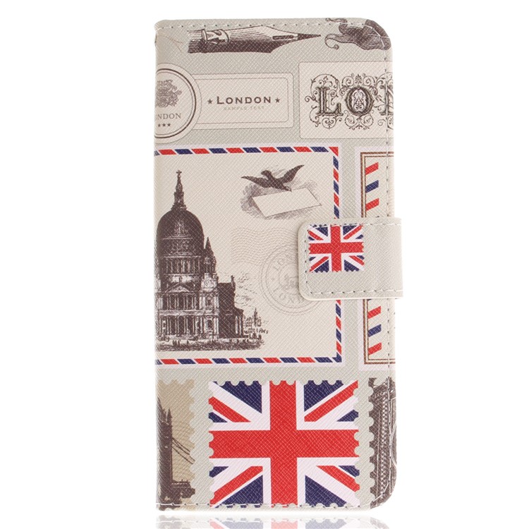 Patterned PU Leather Wallet Stand Protective Phone Shell for Samsung Galaxy S9+ G965 - London Elements-2