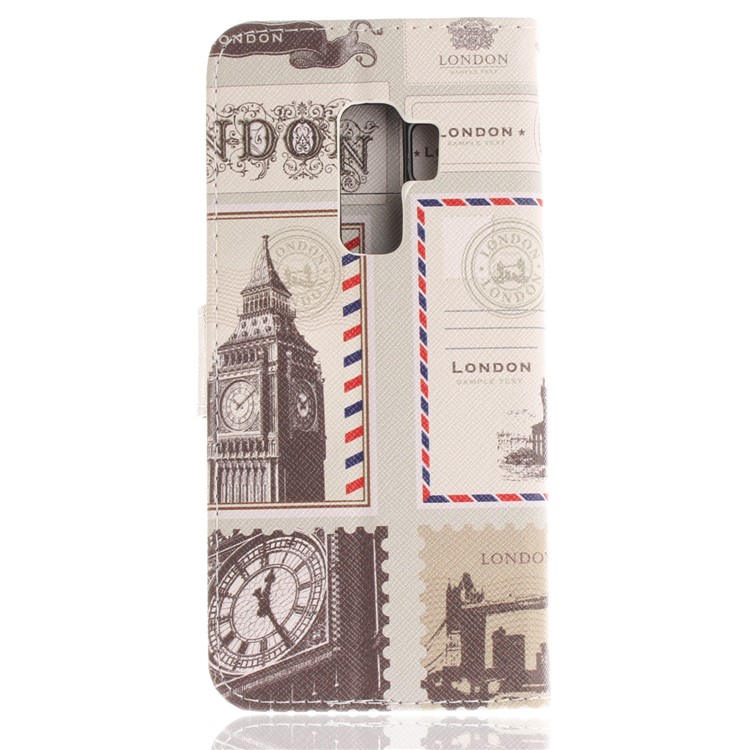 Patterned PU Leather Wallet Stand Protective Phone Shell for Samsung Galaxy S9+ G965 - London Elements-3