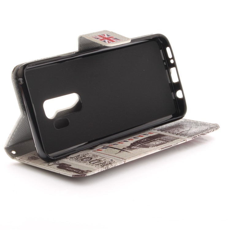 Patterned PU Leather Wallet Stand Protective Phone Shell for Samsung Galaxy S9+ G965 - London Elements-6