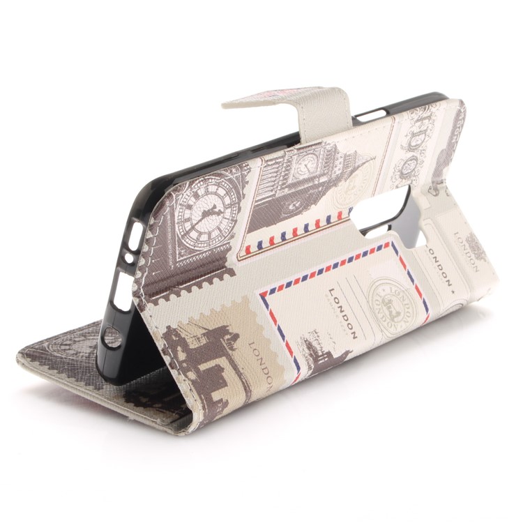Patterned PU Leather Wallet Stand Protective Phone Shell for Samsung Galaxy S9+ G965 - London Elements-7