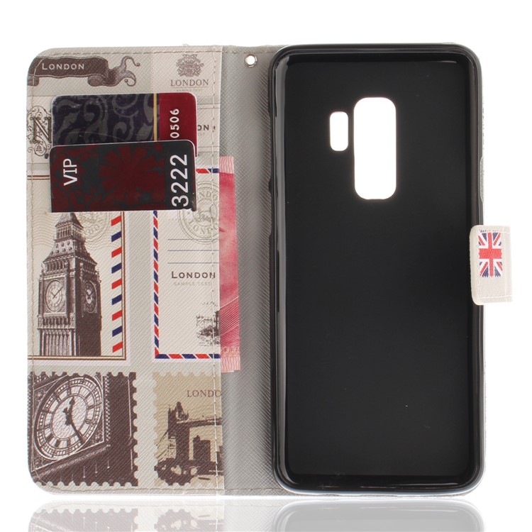Patterned PU Leather Wallet Stand Protective Phone Shell for Samsung Galaxy S9+ G965 - London Elements-8