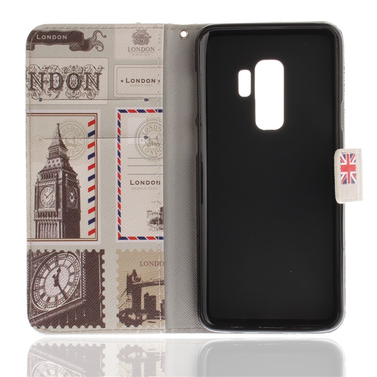 Patterned PU Leather Wallet Stand Protective Phone Shell for Samsung Galaxy S9+ G965 - London Elements-9