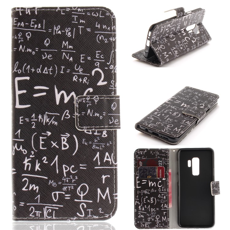 Patterned PU Leather Wallet Stand Protective Shell for Samsung Galaxy S9+ G965 - Formula-1