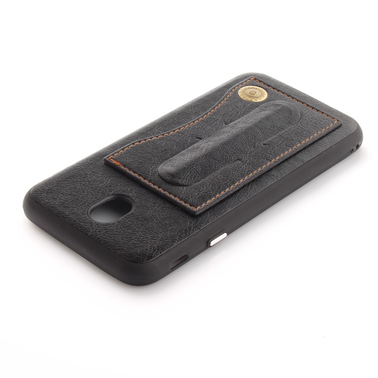 Card Holder PU Leather Coated TPU Kickstand Cases for Samsung Galaxy J5 (2017) EU Version / J5 Pro (2017) - Black-5