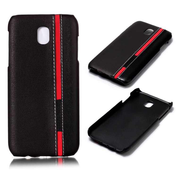 Contrast Color PU Leather Coated PC Back Case for Samsung Galaxy J5 (2017) EU Version / J5 Pro (2017) - Black-1