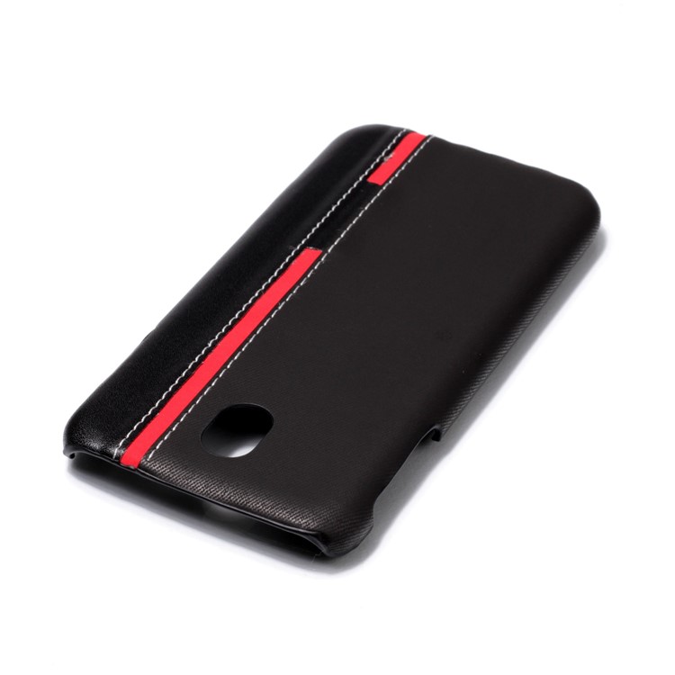 Contrast Color PU Leather Coated PC Back Casing for Samsung Galaxy J7 Pro (2017) / J7 (2017) EU Version - Black-5