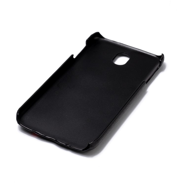 Contrast Color PU Leather Coated PC Back Casing for Samsung Galaxy J7 Pro (2017) / J7 (2017) EU Version - Black-6