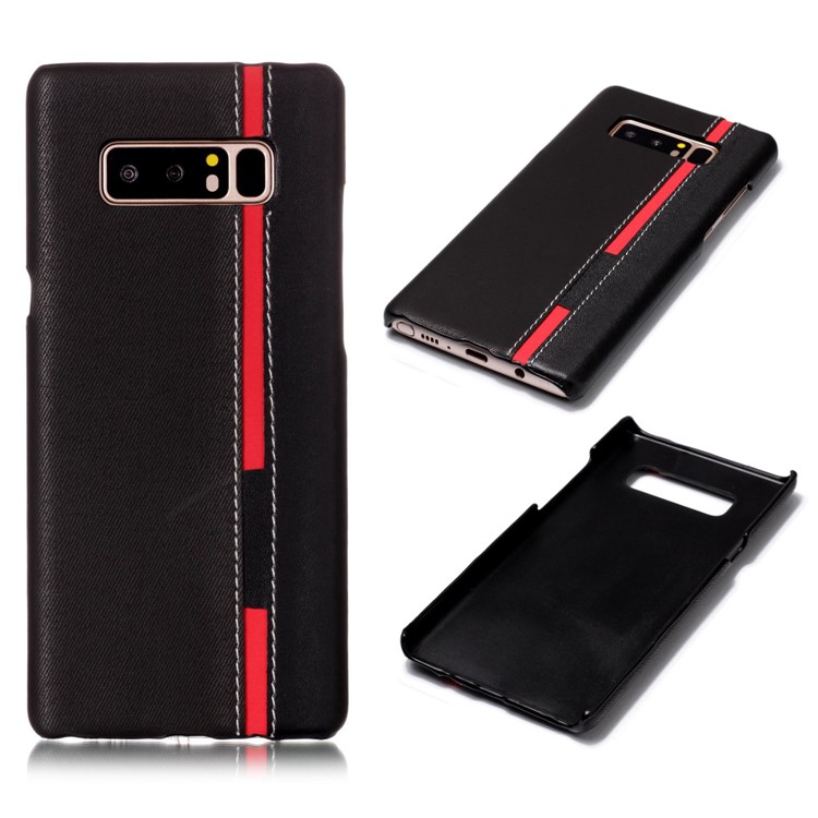 Contrast Color PU Leather Coated PC Mobile Phone Cover for Samsung Galaxy Note 8 SM-N950 - Black-1