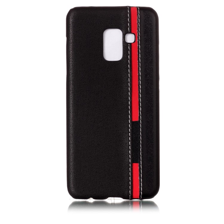 Contrast Color PU Leather Coated PC Mobile Phone Cover for Samsung Galaxy A8 (2018) - Black-2