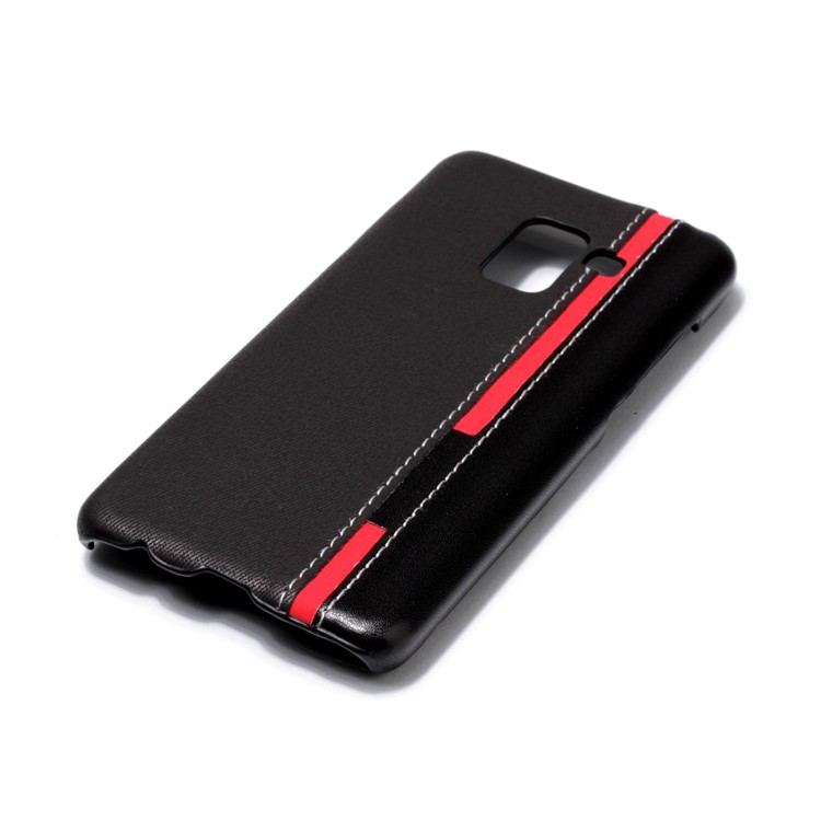 Contrast Color PU Leather Coated PC Mobile Phone Cover for Samsung Galaxy A8 (2018) - Black-4