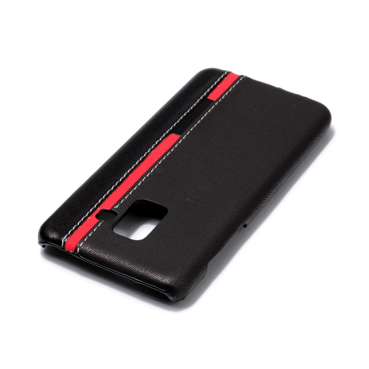 Contrast Color PU Leather Coated PC Mobile Phone Cover for Samsung Galaxy A8 (2018) - Black-5