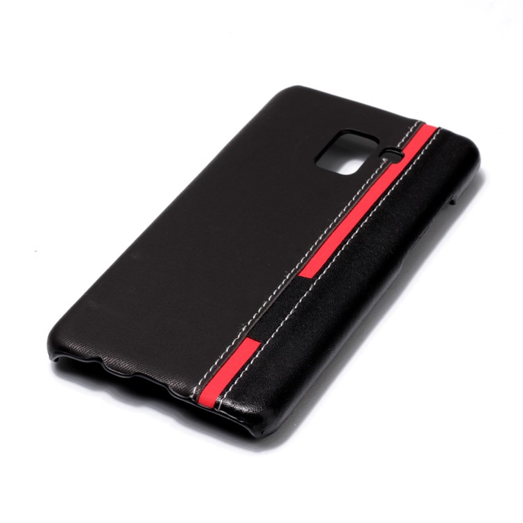 Contrast Color PU Leather Coated PC Mobile Phone Casing for Samsung Galaxy A8 Plus (2018) - Black-4