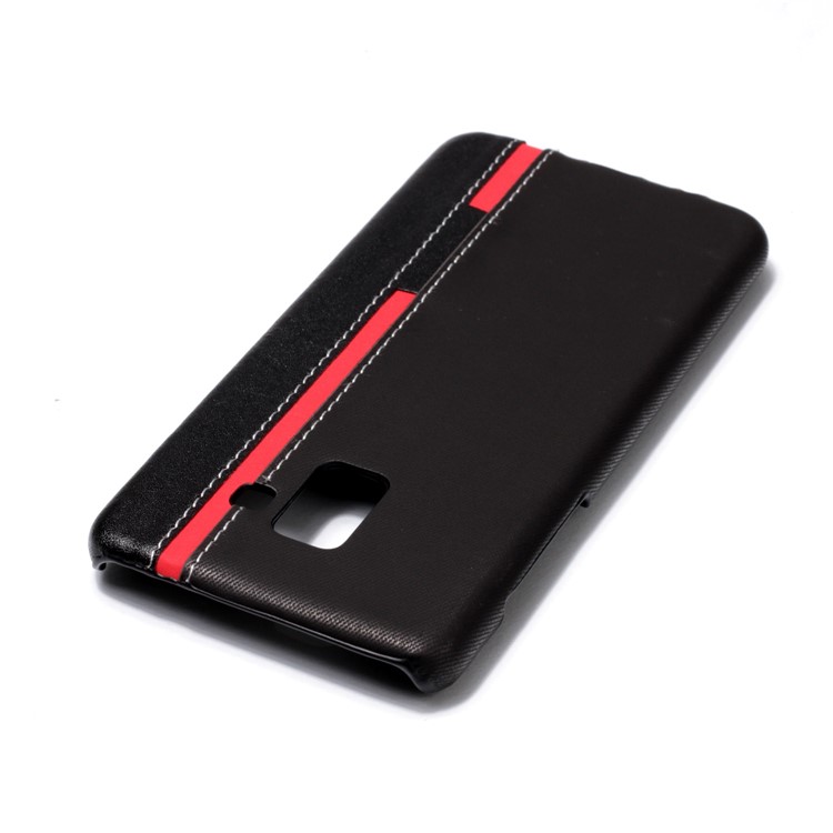 Contrast Color PU Leather Coated PC Mobile Phone Casing for Samsung Galaxy A8 Plus (2018) - Black-5