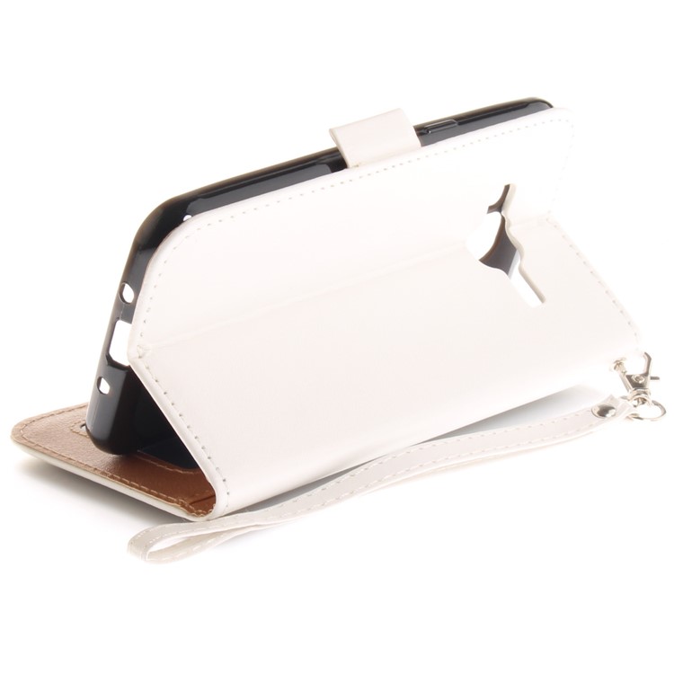Schmetterling Muster Leder Brieftasche Standabdeckung Für Samsung Galaxy J3 (2016) - Weiß-9