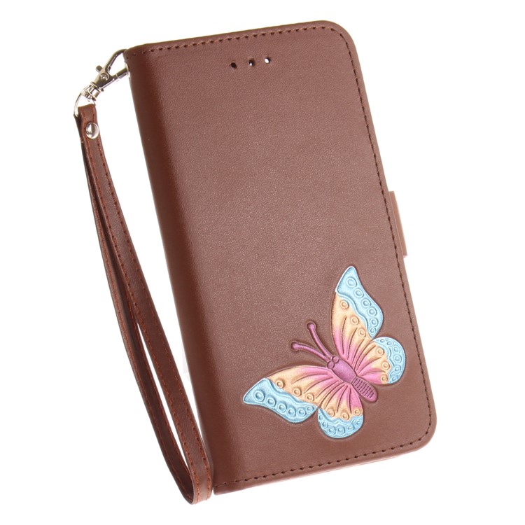 Butterfly Pattern Leather Wallet Stand Cell Phone Cover for Samsung Galaxy J3 (2016) - Brown-4