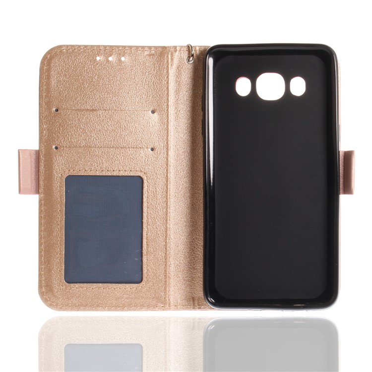 Butterfly Pattern Leather Wallet Stand Case for Samsung Galaxy J5 (2016) - Rose Gold-11