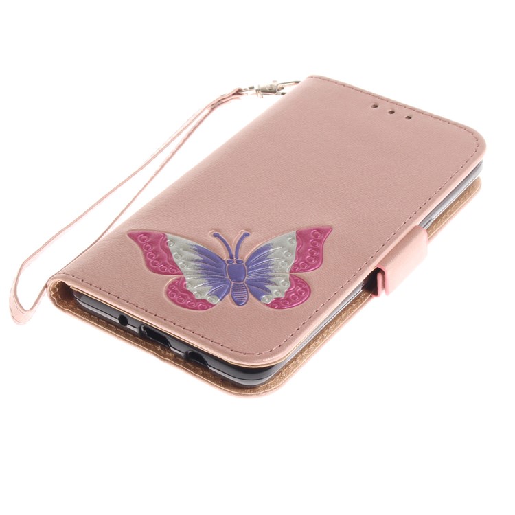 Butterfly Pattern Leather Wallet Stand Case for Samsung Galaxy J5 (2016) - Rose Gold-6