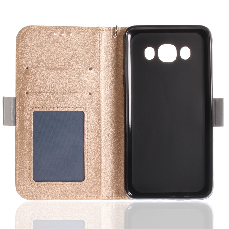 Butterfly Pattern Leather Wallet Stand Shell for Samsung Galaxy J5 (2016) - Grey-11
