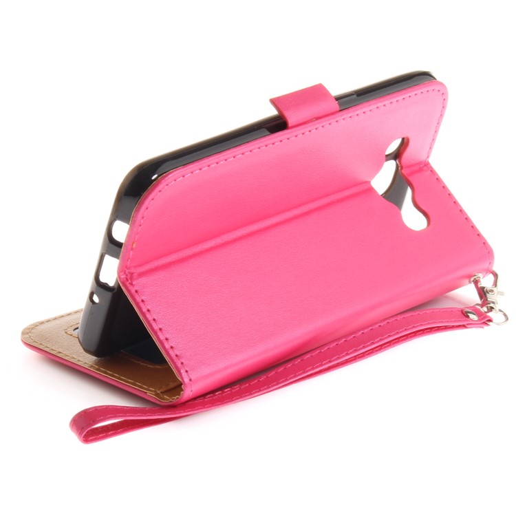 Butterfly Pattern Leather Wallet Stand Casing for Samsung Galaxy J5 (2016) - Rose-9