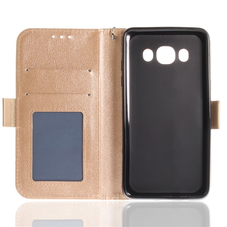 Butterfly Pattern Leather Wallet Stand Mobile Phone Case for Samsung Galaxy J5 (2016) - Gold-11