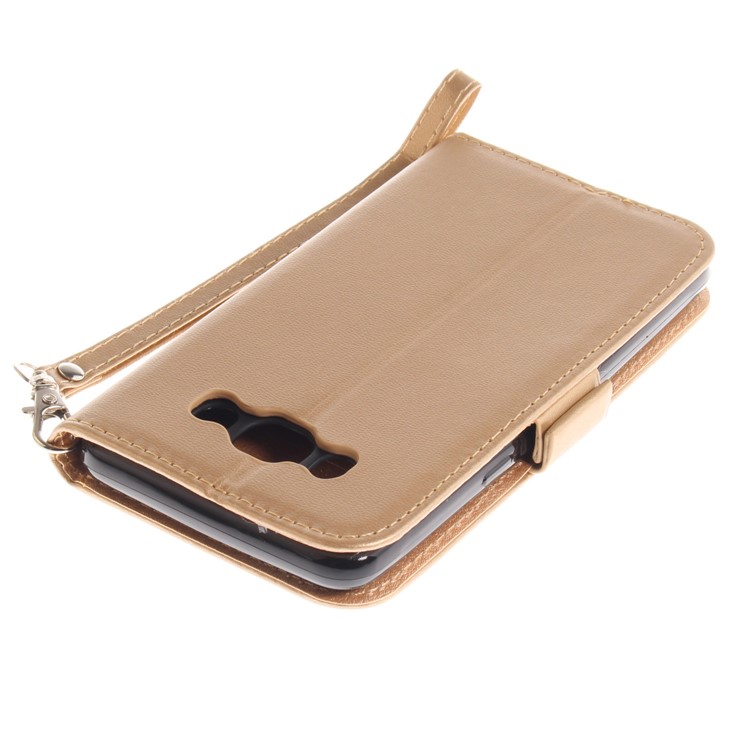 Butterfly Pattern Leather Wallet Stand Mobile Phone Case for Samsung Galaxy J5 (2016) - Gold-7