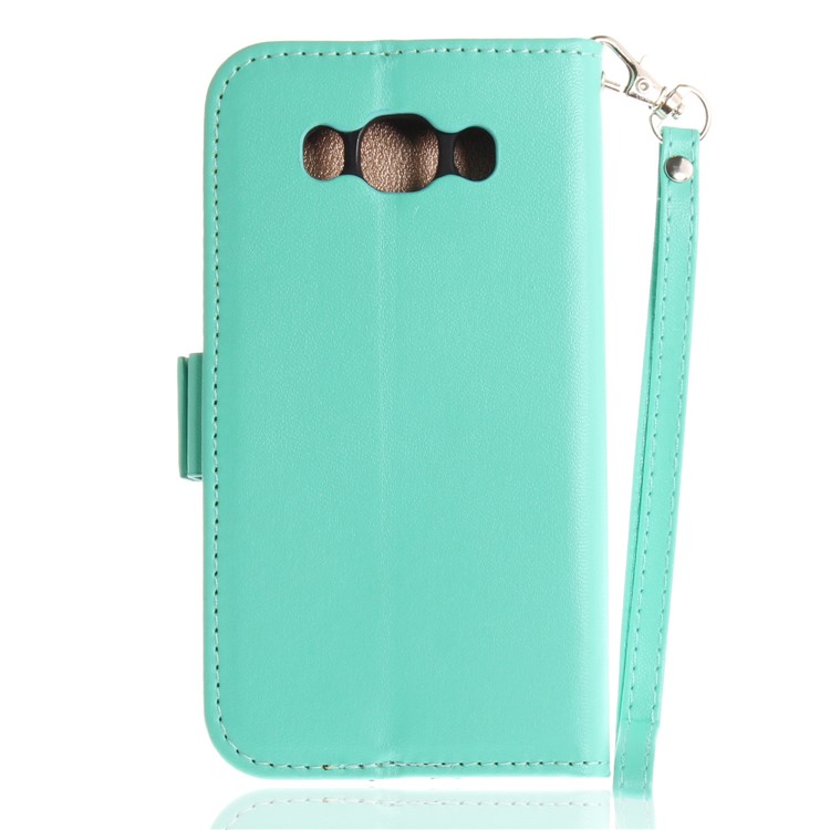 Butterfly Pattern Leather Wallet Stand Cell Phone Case for Samsung Galaxy J5 (2016) - Green-3