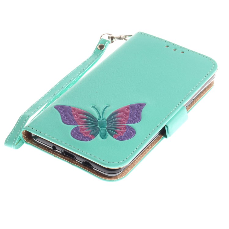Butterfly Pattern Leather Wallet Stand Cell Phone Case for Samsung Galaxy J5 (2016) - Green-6