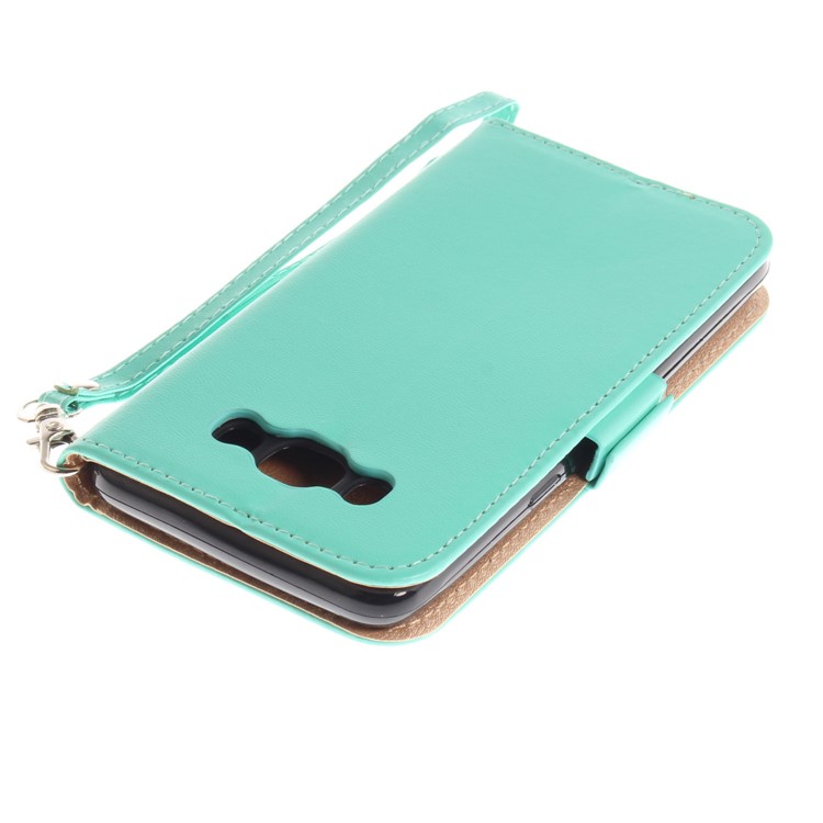 Butterfly Pattern Leather Wallet Stand Cell Phone Case for Samsung Galaxy J5 (2016) - Green-7