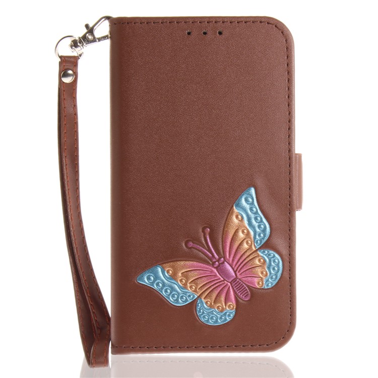 Butterfly Pattern Leather Wallet Stand Cell Phone Cover for Samsung Galaxy J5 (2016) - Brown-2