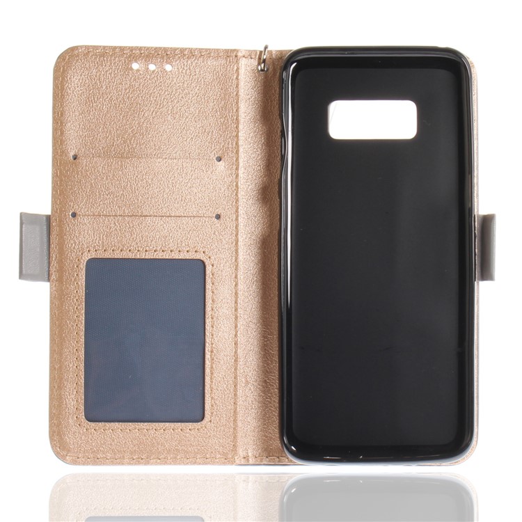 Butterfly Pattern Leather Wallet Phone Case for Samsung Galaxy S8 Plus SM-G955 - Grey-11