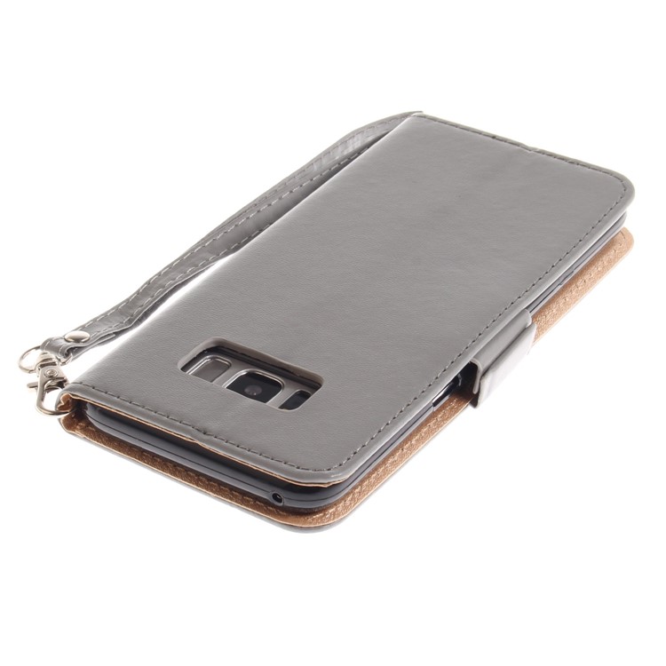 Butterfly Pattern Leather Wallet Phone Case for Samsung Galaxy S8 Plus SM-G955 - Grey-7