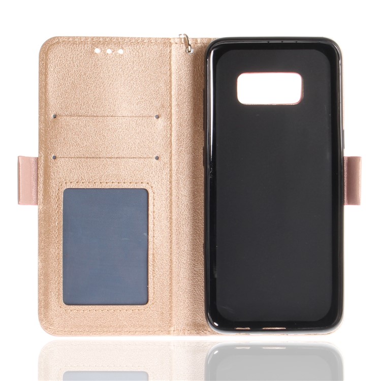Butterfly Pattern Leather Wallet Stand Casing for Samsung Galaxy S8 SM-G950 - Rose Gold-11