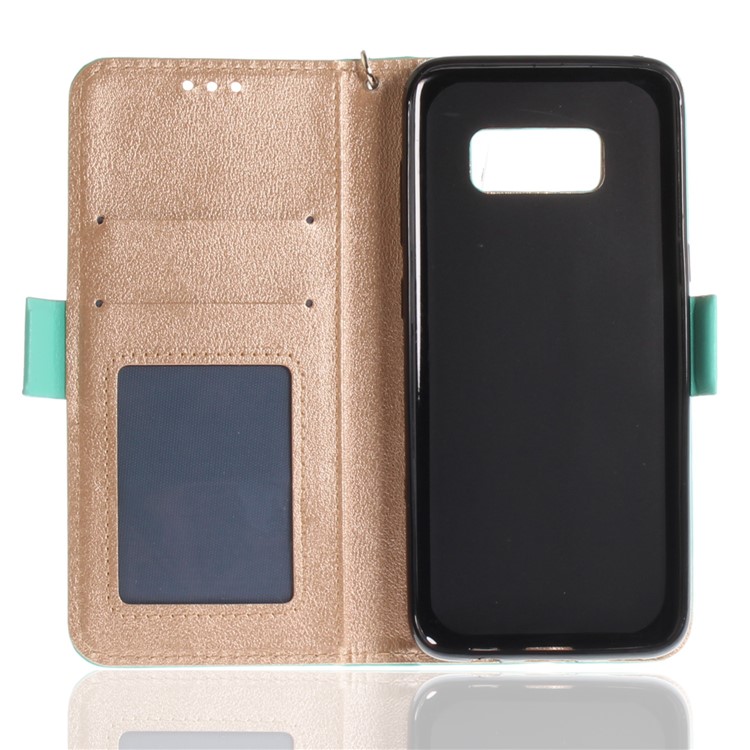Butterfly Pattern Leather Wallet Stand Cell Phone Case for Samsung Galaxy S8 SM-G950 - Green-11