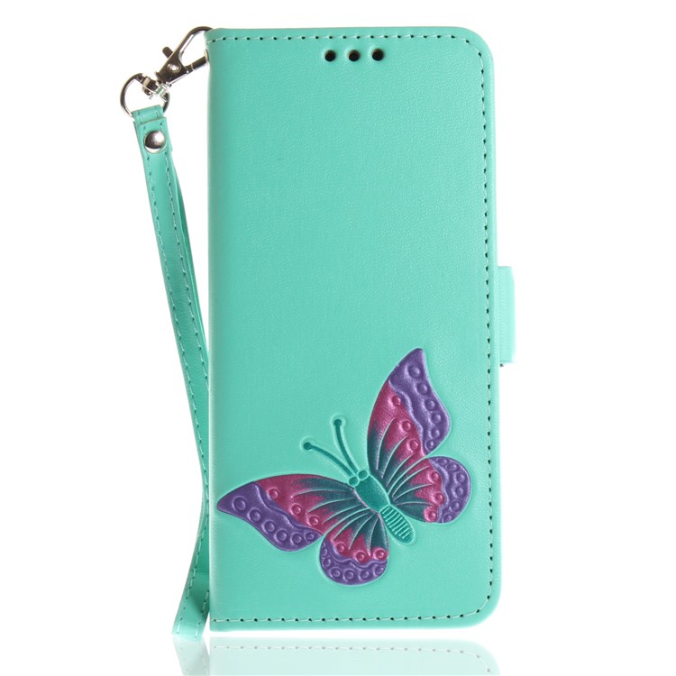 Butterfly Pattern Leather Wallet Stand Cell Phone Case for Samsung Galaxy S8 SM-G950 - Green-2