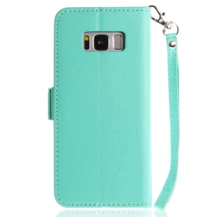 Butterfly Pattern Leather Wallet Stand Cell Phone Case for Samsung Galaxy S8 SM-G950 - Green-3