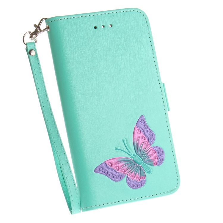 Butterfly Pattern Leather Wallet Stand Cell Phone Case for Samsung Galaxy S8 SM-G950 - Green-4